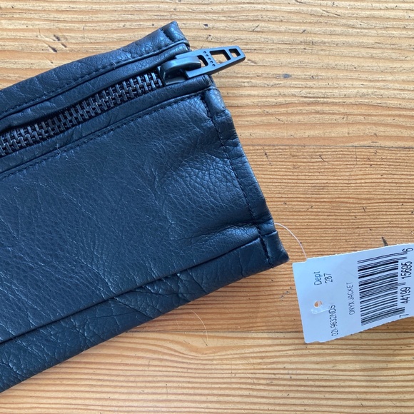 Blank NYC Vegan Leatherette Motorcycle Jacket In All Black Size XS NWT - Picture 10 of 12